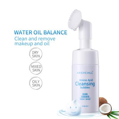 China Private Label Shrink Pore Amino Acid Deep Cleansing Deep Cleansing Foaming Wash With Brush for sale