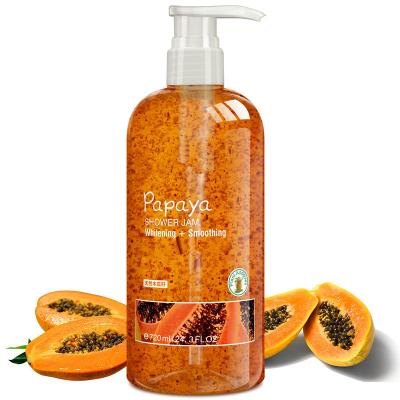 China Whitening Whitening Body Wash Shower Cream Papaya Extract Private Label Shower Gel Private Label for sale