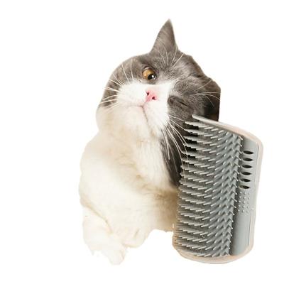 China Stabilized Feeds Cat Corner Scratching Rubbing Brush Comb Pet Scratcher Hair Removal Massage Comb Sustainable Pet Grooming for sale