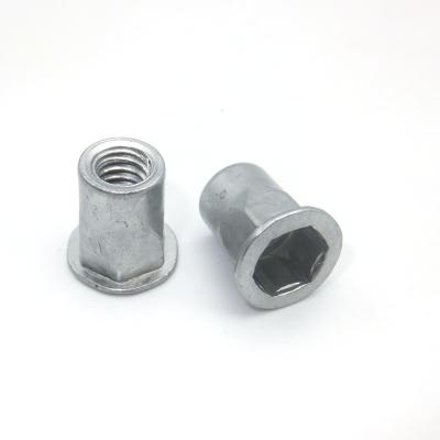 China Heavy Industry M8 Stainless Flat Countersunk Head Blind Galvanized Steel Knurling Rivet Nut for sale