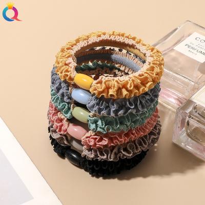 China New QIYUE Fashion 6 Colors Fashion Mini Scrunchies Hair Tie For Youth Girl Factory Factory Waist Elastic Hair Band Cheap for sale