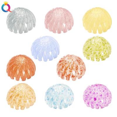 China Retractable Acrylic Hair Clips QIYUE Wholesale 2022 Women Fashion Hair Claw Hair Accessories Girls Bird Nest Shape Ponytail Retractable Acrylic Hair Clips for sale