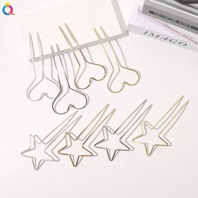 China New QIYUE Korea Fashion Simple Metal Hair Froks For Women Girls Daily Life Lazy Hair Decoration for sale