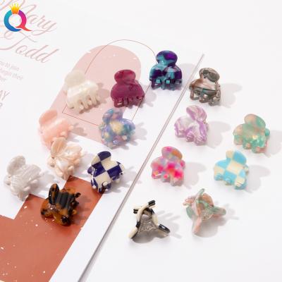 China Mini Hair Claw Clip For Child Kids Tortoiseshell Hair Style Strong Claw Spring Small Claw Hair Clip for sale