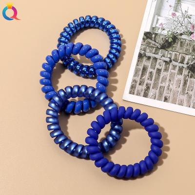 China Japan and Korean popular QIYUE Klein style blue popular hair coil for women elastic hair tie temperament youth girl decoration hair band for sale