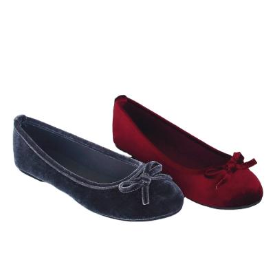 China Round Ladies Customized Velvet Ballerinas Shoes Basic Flat Shoes For Women for sale