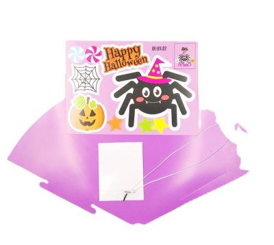 China Halloween Witch Pumpkin Hat Kids Paper Card Handmade Hat Package Handmade Material Magic Props for sale