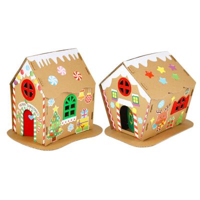 China Grow children's creativity christmas decoration package cookie house christmas hut scene layout handmade diy material ornaments for sale