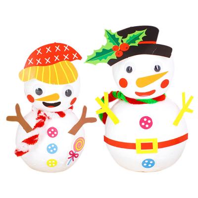 China Grow Terrible Snow Globes Mini Ornaments DIY Children's Creativity 3D Miniature Christmas Figures Set With Snowman for sale