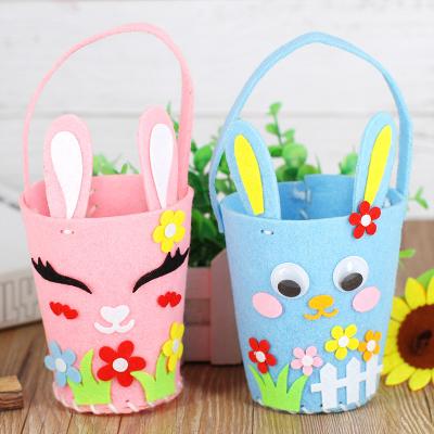 China Nonwoven Accessories DIY Sewing Kit For Kids Easter Sublimation Blank Easter Buckets Easter Bunny Basket for sale