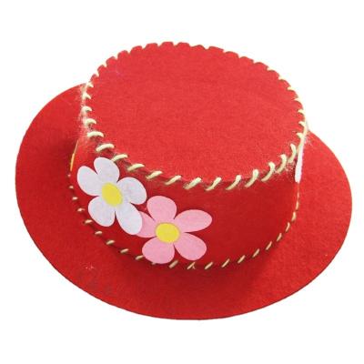 China handmade kindergarten felt paste 3d painting hat handmade diy children handcraft lesson kit 33.5*28cm for sale