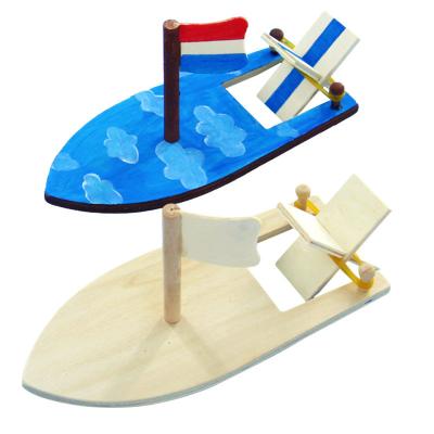 China Sailboat Spelling Sailboat Sailboat New Spelling Sailing Handmade DIY Wooden Model Painting Graffiti Set Children Handmade White Models Wooden Toy Models for sale