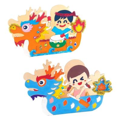 China Wooden Dragon Boat DIY Wooden Hardware Kit For Kids Wooden Toys For Children for sale