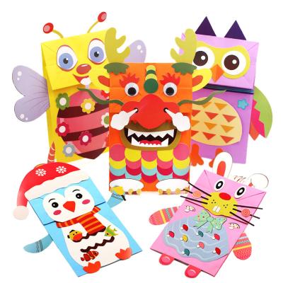 China Hot Sell Diy Colorful Paper Hand Puppet Toy Paper Kids For Children For Role Play Cosplay for sale