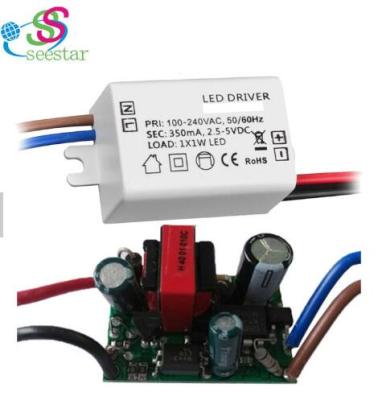 China DC 12V 3W Constant Current LED Driver 350mA Constant Voltage Power Supply 1x1W Pass CE 5-11V Led Power Supply SST-3W350-LHNV-A1C for sale