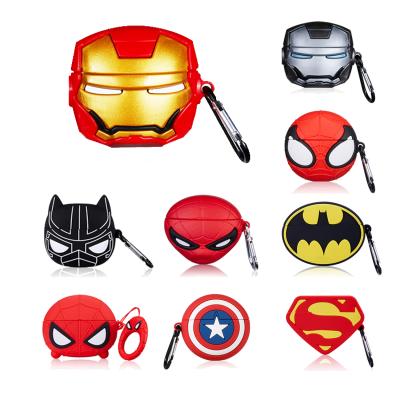 China Popular Cute Fashion Silicone 3D Cartoon Earphone Case For Airpods Pro 3 Modes Superman Hero Silicone Case Cover for sale