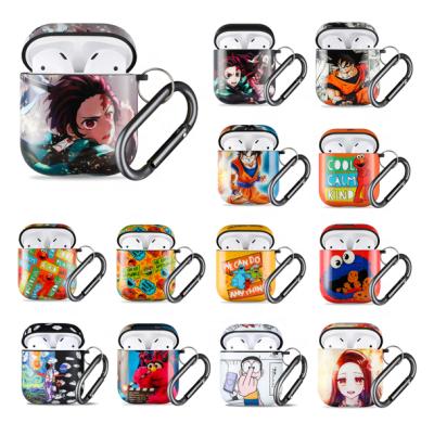 China 2021 New Cool Cute Cartoon Anime Design Earphone Shell With Keychain TPU Cute Protective Case For Airpods 1/2 Case for sale