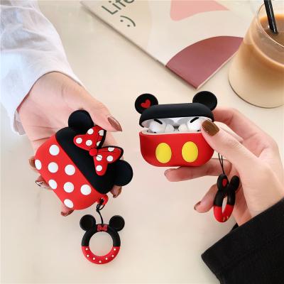 China Cute 3D Silicone Case For 2021 New Airpods 3 Case Cartoon Anime For Mickey Minnie Cute Protective 3D Silicone For Airpods Case for sale