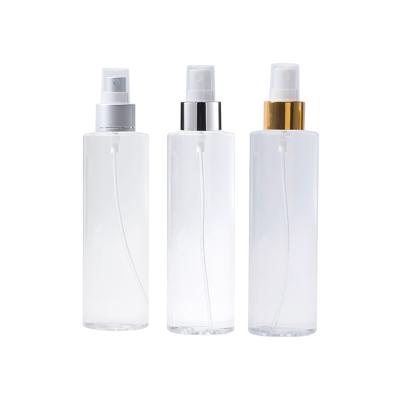 China Used for direct sale 100ml-250ml cosmetic packaging material toner spot toning plastic water bottle PET transparent spray bottle for sale