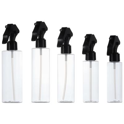 China Used for 100ml-250ml cosmetic toner smudge packaging material alcohol dispensing PET empty transparent flat shoulder plastic bottle spray bottle for sale