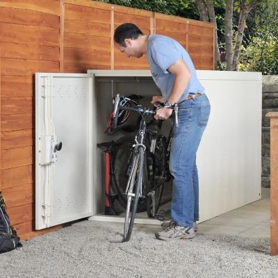 China Industry Outside Waterproof Metal Vertical bike storage shed garage bicycle cabinet for sale