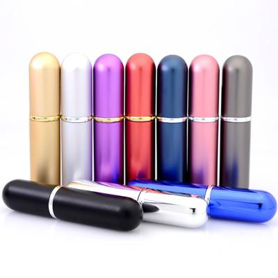 China 5ml 10ml Luxury Empty Cute Refillable Mini Travel Refillable Aluminum Shell Glass Atomizer Perfume Spray Bottle Eco-friendly for sale