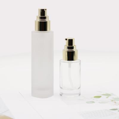 China Factory Custom Amber Container Glass Lotion Bottle 20ml 40ml 60ml 80ml 100ml Eco-friendly Clear Empty Glass Cream Lotion Packaging Bottles for sale