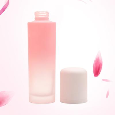 China Unique 100ml 120ml Cosmetic Packaging Matte Pink Skincare Face Toner Eco-friendly Bottle With Screw Cap for sale