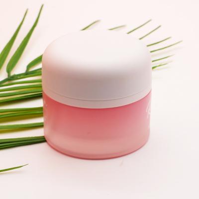 China 30g 50g Eco-friendly cheap gradient pink container cosmetic jars empty frosted glass cream jar with lids for sale