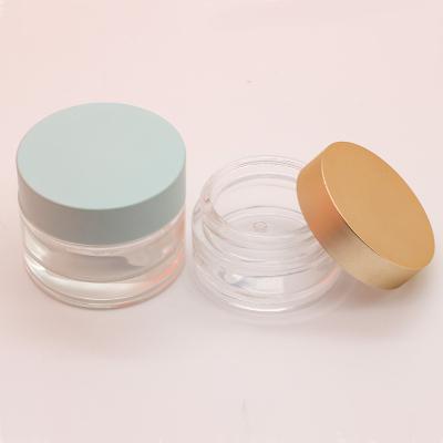 China Wholesale Cheap Refillable Cosmetic Glass Jar Eco-friendly Container 30g 50g Skin Care Face Cream Glass Jar With Screw Lid for sale