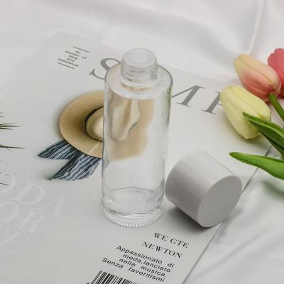 China Wholesale Eco-friendly 30ml 50ml 100ml 150ml Empty Cosmetic Lotion Pump Glass Bottle With Pearl White Cap for sale