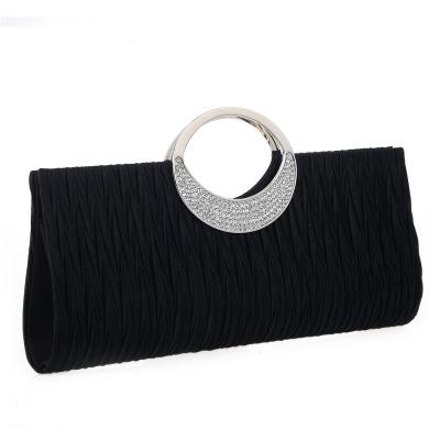 China European Chain Bag Beauty Bag Pleated Diamond Evening Clutch Bag Evening Banquet Wedding Handheld Bag for sale