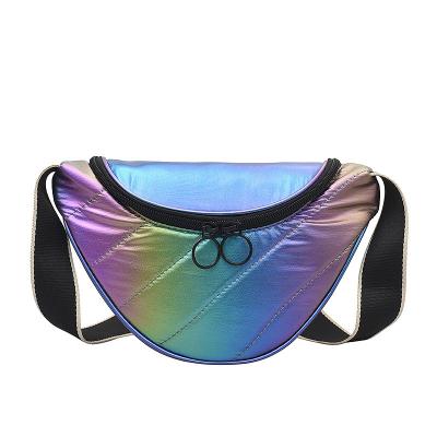 China Waterproof Water Proof OEM LOGO New Laser Fabric Women Chest Bag Single Waist Bag Outdoor Bag for sale