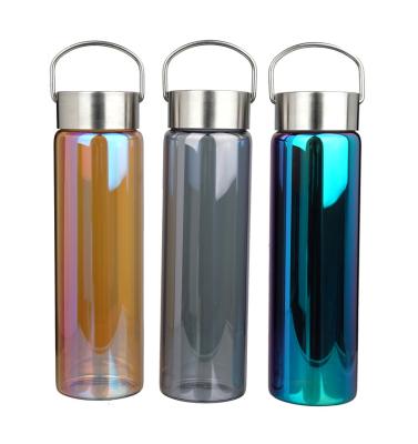 China Adults Viable 500ml Colorful Containerized Direct Drinking Glass Bottle For Hot Water Tea With Leakproof Infuser Lid for sale