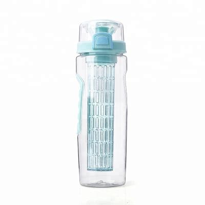 China Hot Selling Sustainable 800ml Amazon Tritan 32 Ounce Large Sport Fruit Infuser Water Bottle With Flip Lid for sale