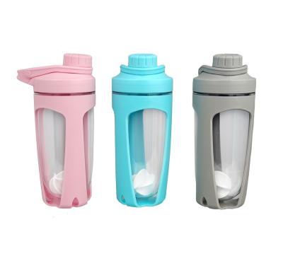 China Viable Hot Sale 700ml Gym Sports Screw Lid Shaker Ball Protein Shaker Bottle Cheap With Mixing Ball for sale