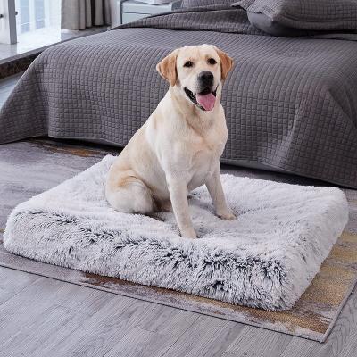 China 2022 Removable Cover Design Plush Dog Bed Rest Washable Luxury Soft Velvet Dog Cushion Cover Memory Foam Cat Dog Bed for sale