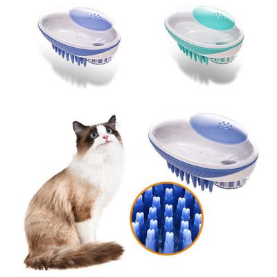 China Amazon Hot Sale Easy Use Pet Grooming Tool Dog Bath Rubber Stocked Shampoo Brush With Squeeze Bubbles for sale