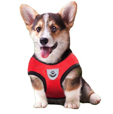 China Walking Pet Stocked Cat Dog Adjustable Harness Vest Advance Collars&Leashes For Puppies Collar Polyester Mesh Harness for sale