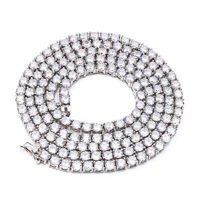 China 925 sterling silver TRENDY silver tennis chains jewelry 3MM 4MM 5MM 6MM, 7MM, 8MM, 9MM, 10MM tennis chain for sale