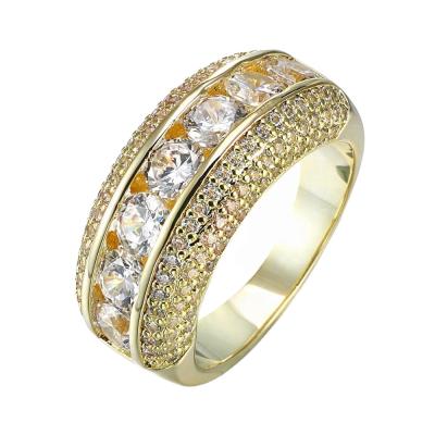 China Hiphop Jasen Jewelry Custom Men's CZ Rings Gemstone Jewelry Gold Rings for sale