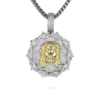 China Newest Hiphop JASEN JEWELRY Micro Pave Set CZ Bling Bling Hip Hop Jesus Pendant For Men for sale