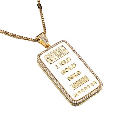 China Hiphop 925 Sterling Silver or Brass Fashion Dog Tag Pendant Jewelry for sale