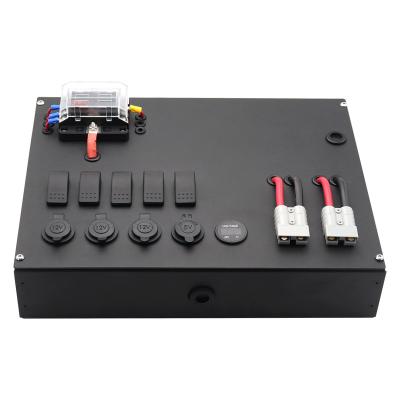 China Aluminum alloy customized 8 styles 12v control box with rocker switch control power dc for power station for sale