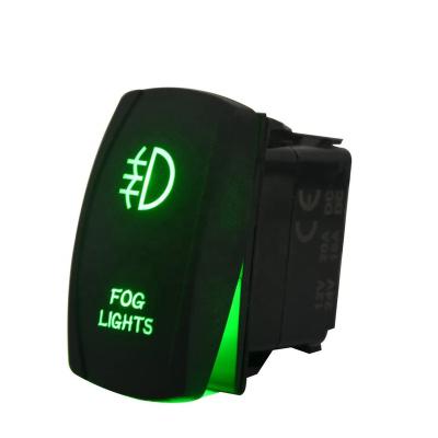 China Amomd 12V/24V RV/5P Green LED Marine Fog Light ON OFF Rocker Switch 49.57 * 24.4 * 49 (mm) for sale