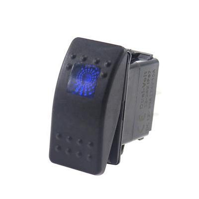 China Boat Amomd CE 3P 12V/24V Waterproof Blue LED Overload Protection Boat Shaped Mini Rocker Switch for sale