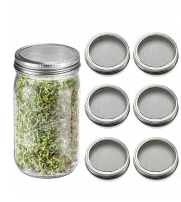 China Food Grade Household Reusable Wide Mouth Stainless Steel 86 Mm Sprouting Jar Stocked Canning Lids for sale