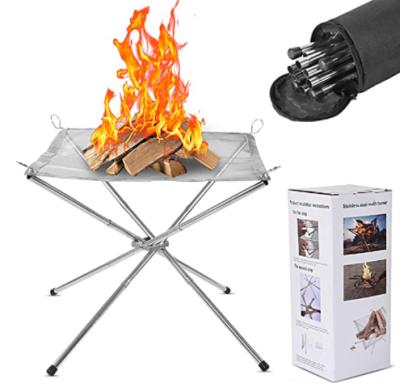 China 16.5 Inch Stocked Camping Fire Pit For Wood Burning With Carry Bag, Outdoor Fire Pit For Camping for sale