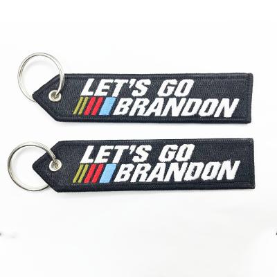 China OEM Hot Selling Polyester Material Single Key Chain Anti-Lost Logo Soft Custom 100% Soft Key Chain OEM Embroidery Key Chain for sale