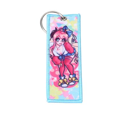 China Sustainable Key Chain Custom Key Chain Supplier Logo Embroidery Fabric Keychains Digital Printing for sale